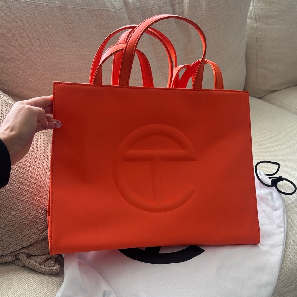 Telfar Medium Shopping Bag in Bright Orange